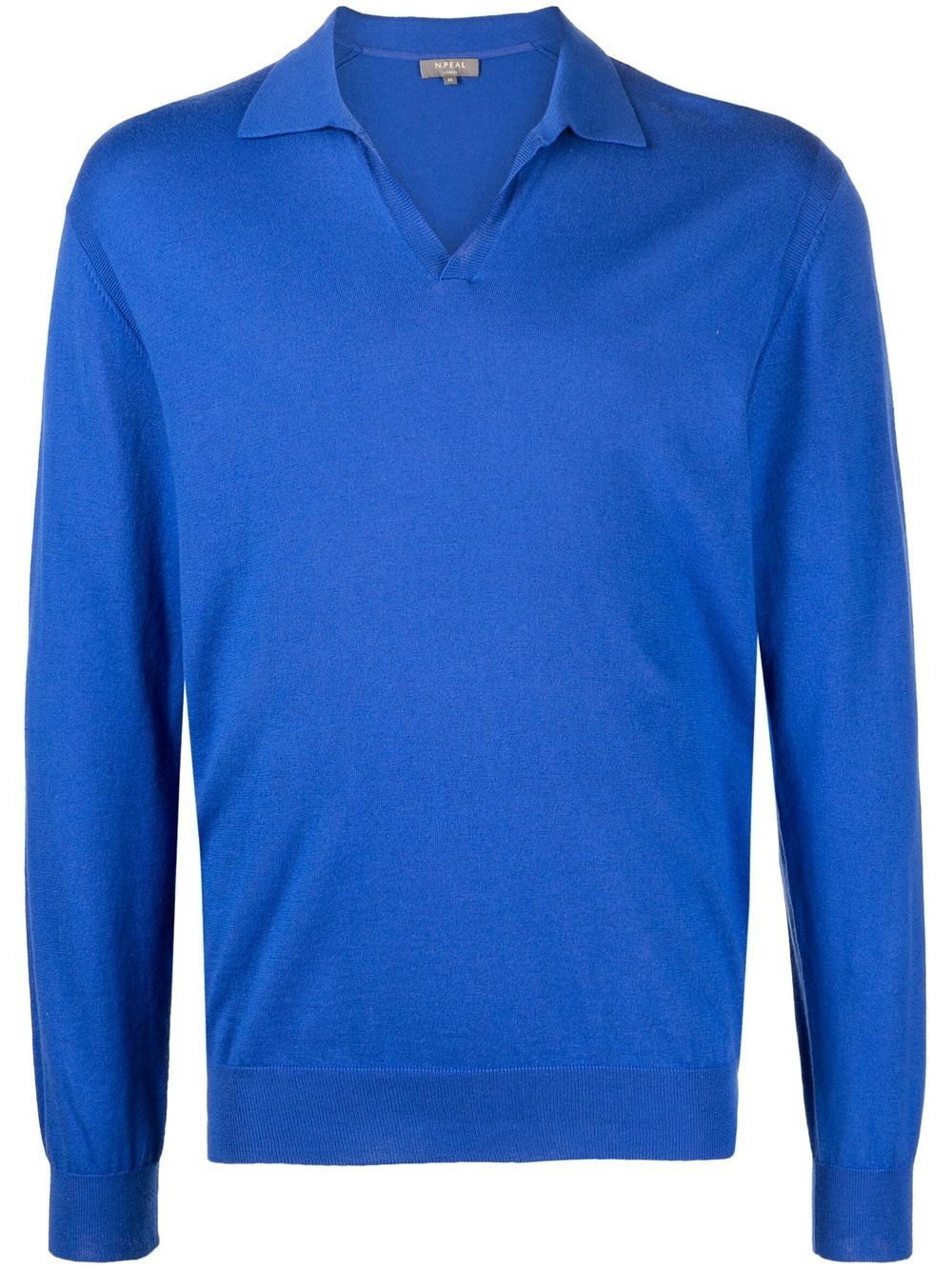 N•peal Pullover Mit Offenem Poloshirtkragen In Blue