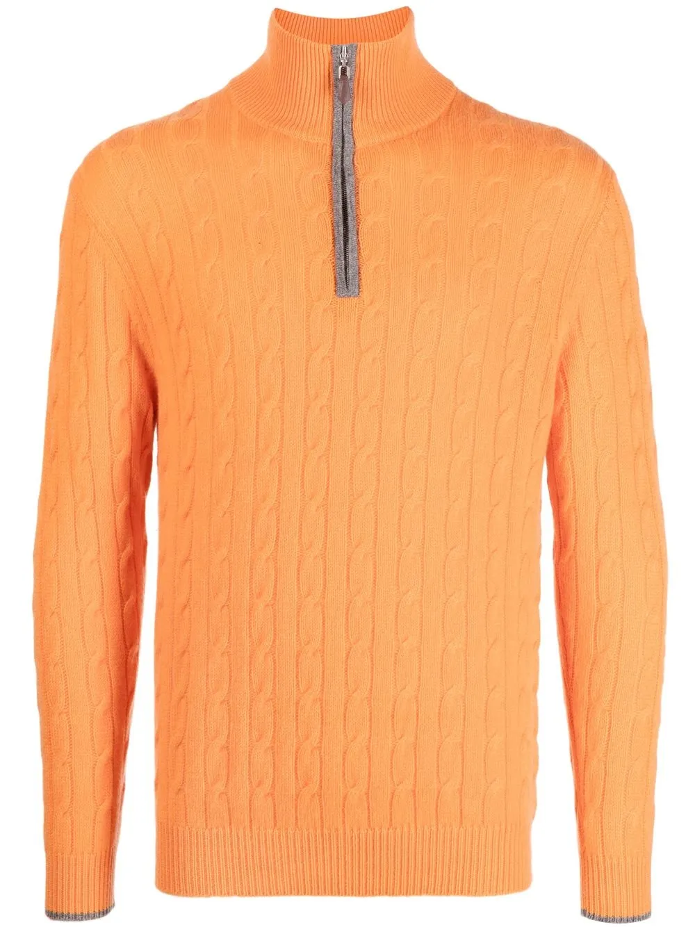 

N.Peal Cable half-zip jumper - Orange