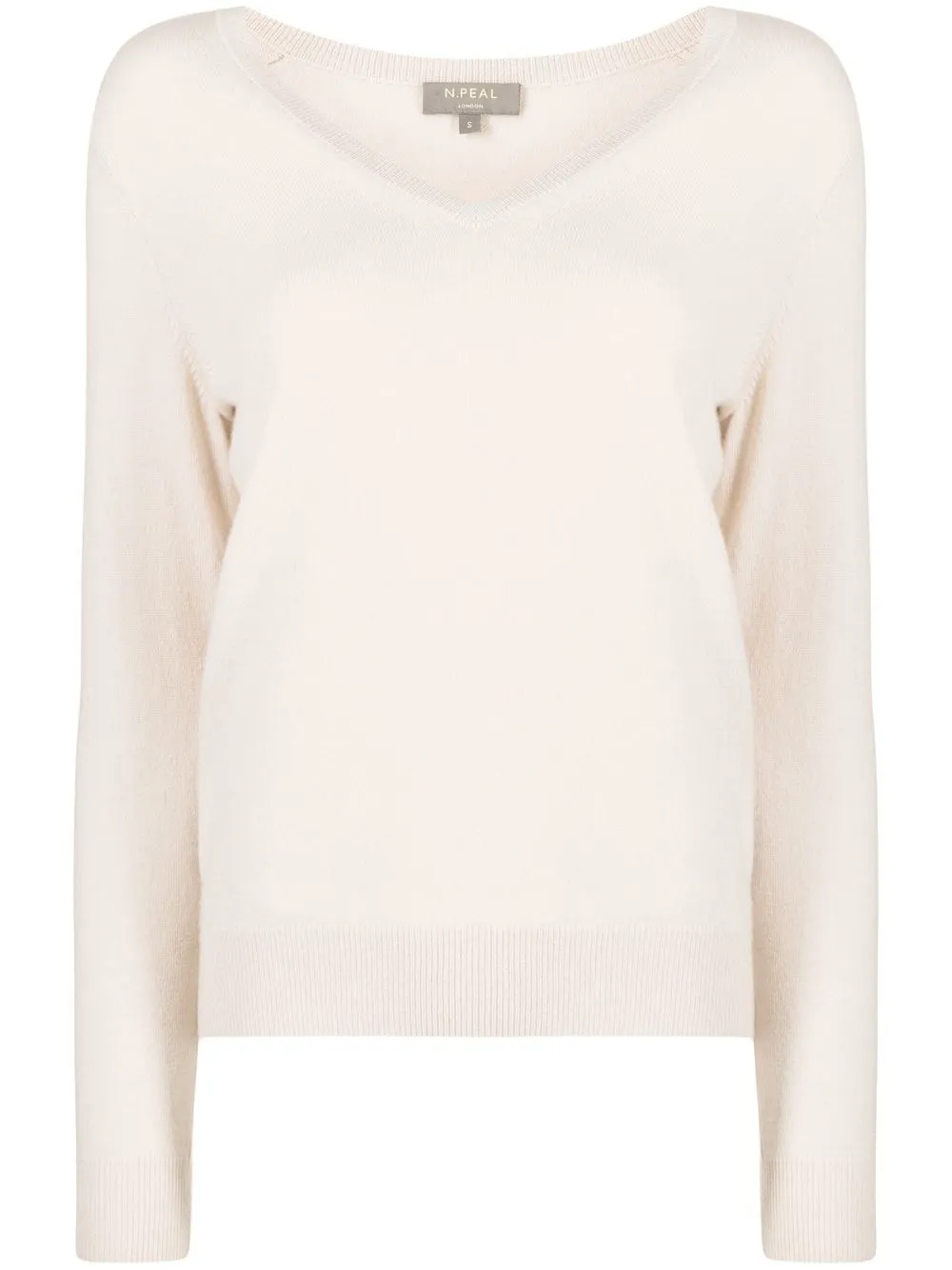 

N.Peal V-neck organic cashmere jumper - Neutrals