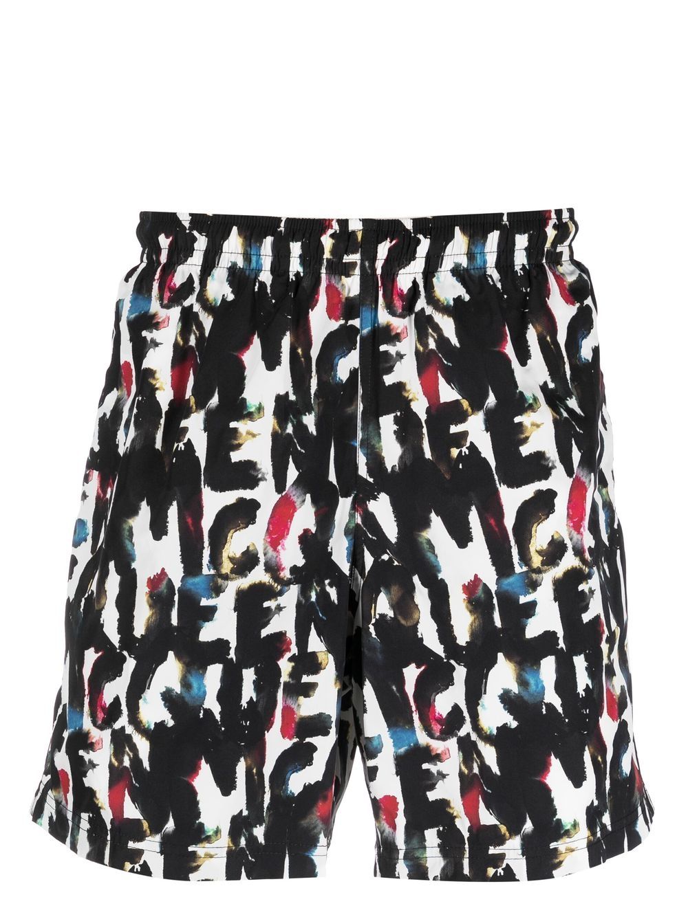 Alexander McQueen Watercolour Graffiti swim shorts - White