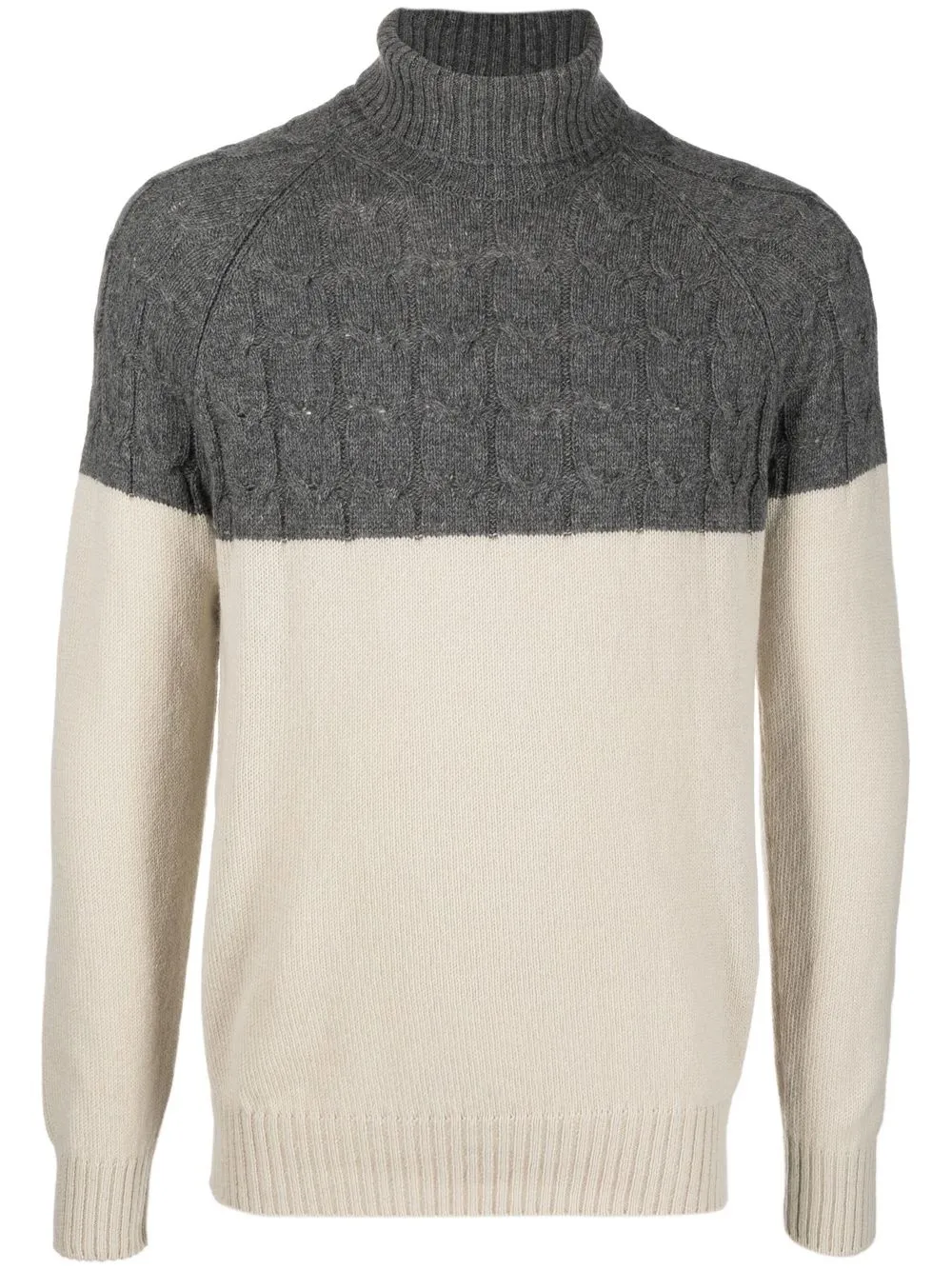 

Barba roll neck cable-knit jumper - Grey