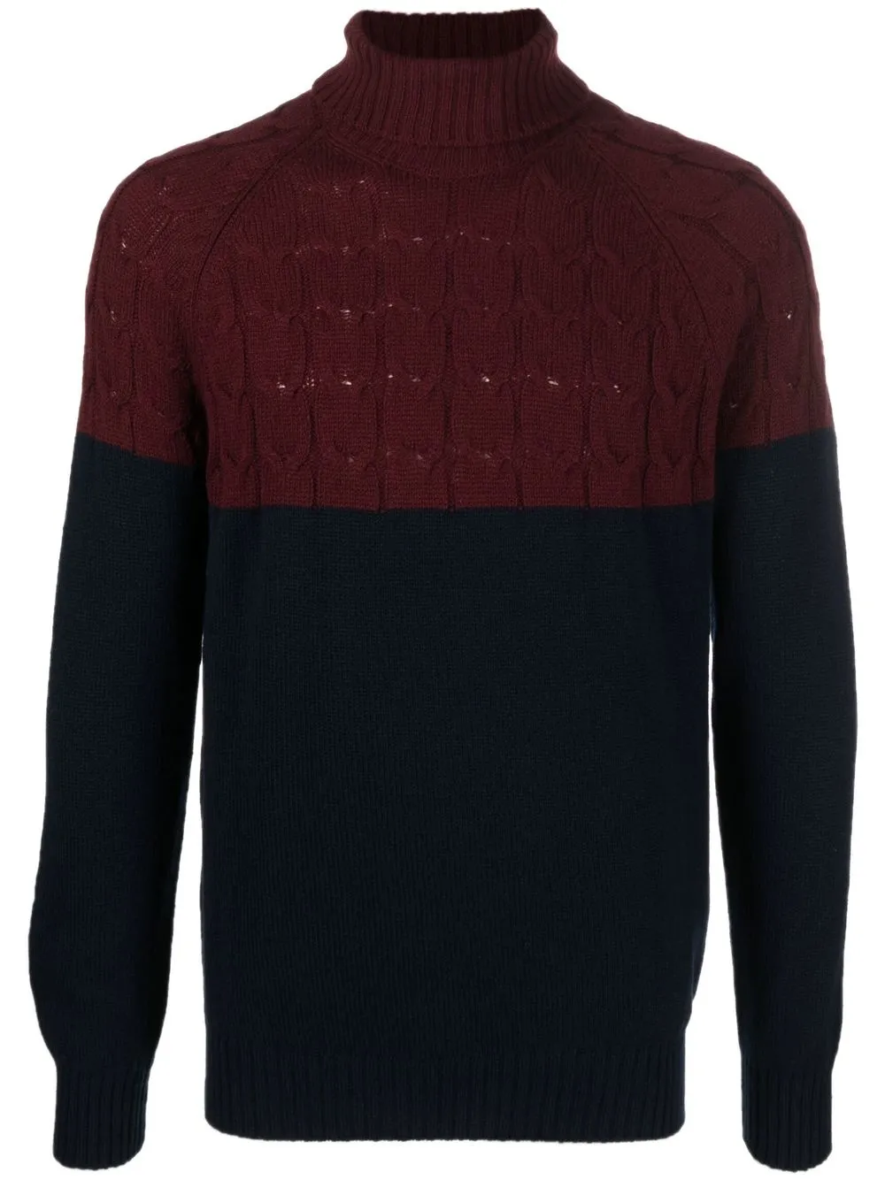 

Barba roll neck cable-knit jumper - Red