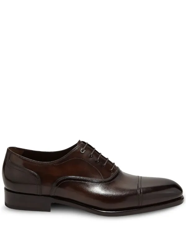 ferragamo brown dress shoes Mens Vintage Brown Italian Leather Dress Shoes, 2 Buckles, Salvatore F –  The Hip Zipper Nashville main image 1