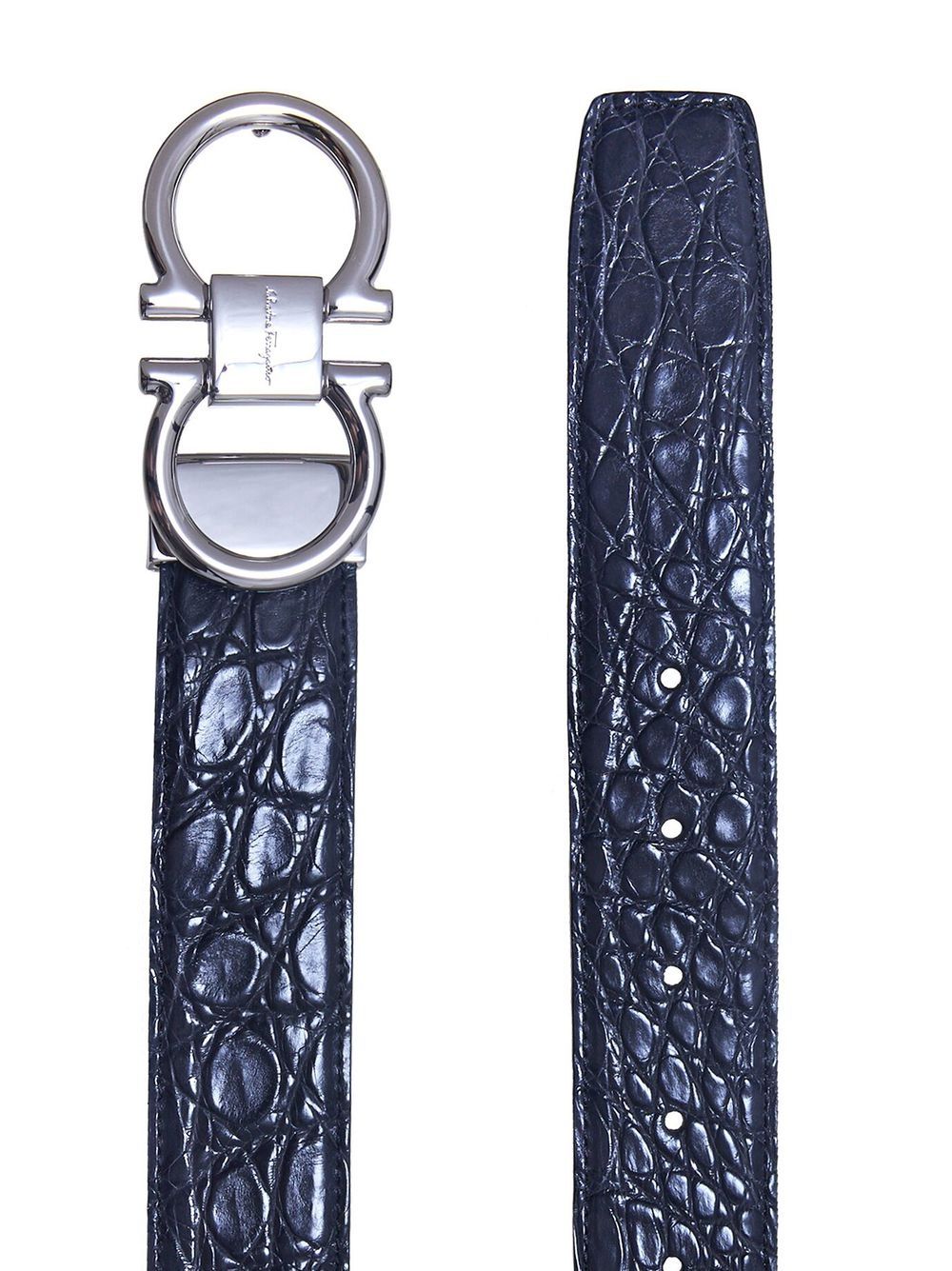 Ferragamo Gancini-buckle adjustable belt - Blue