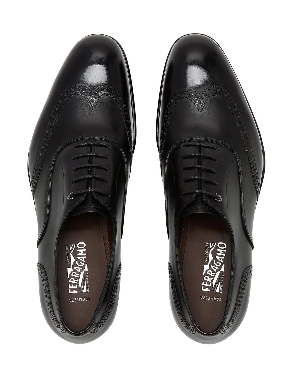 Ferragamo Gancini leren Oxford schoenen Zwart