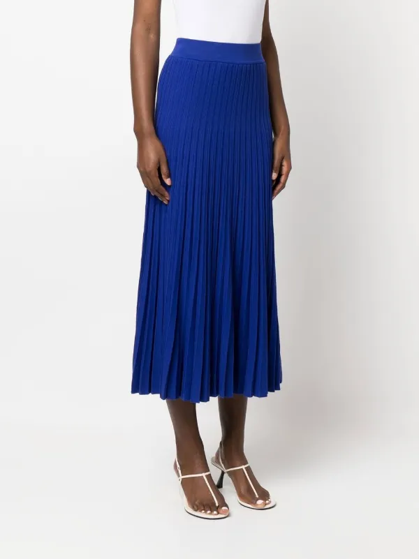 Jupe mi-longue à Design Plissé Bleu FARFETCH TN