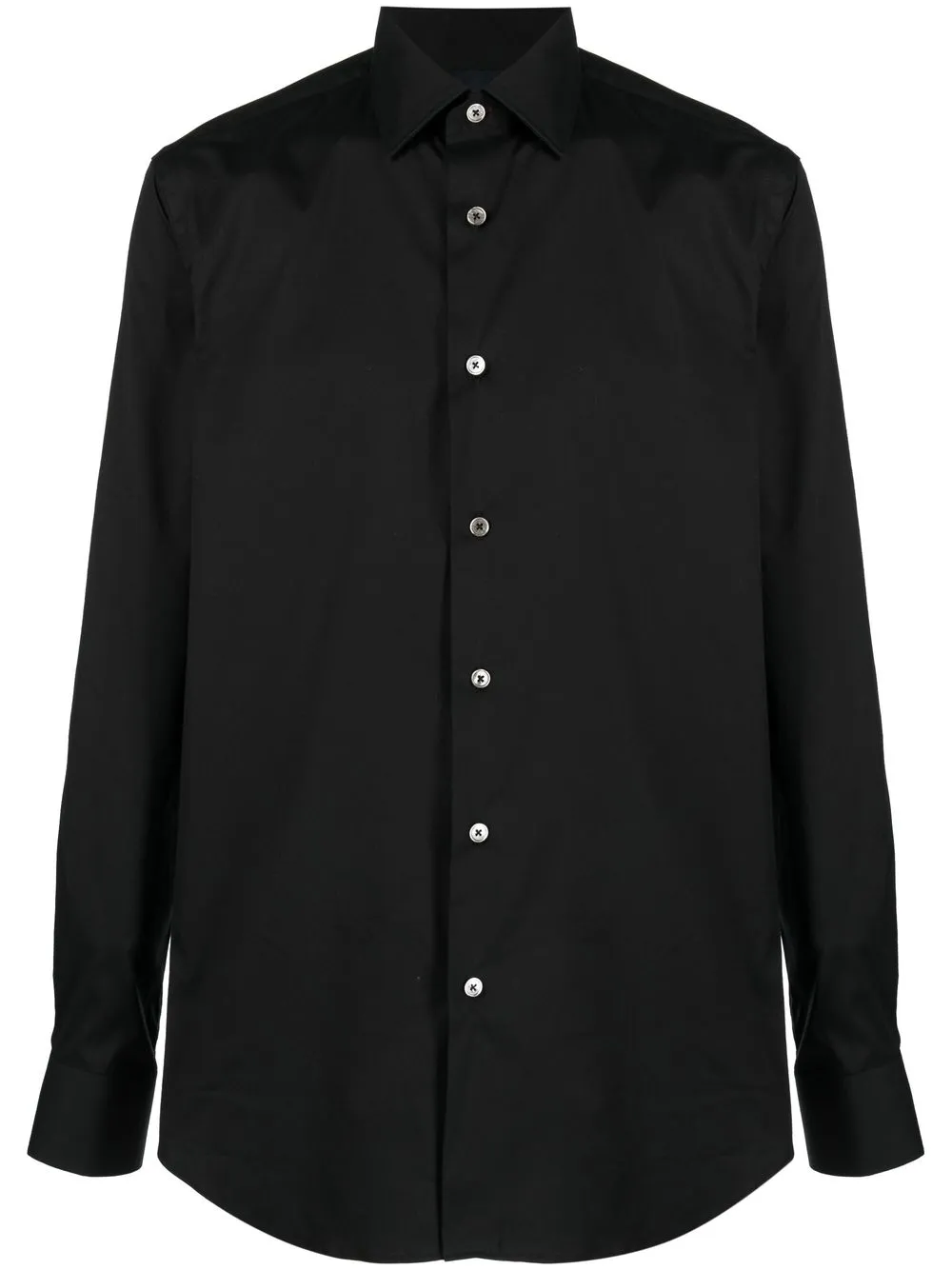 Shop Paul Smith Point-collar Long-sleeve Shirt In 黑色