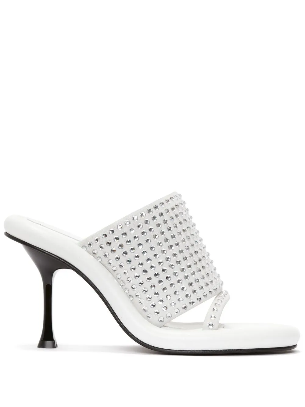 JW Anderson Crystal BumperTube 90mm Leather Mules Farfetch