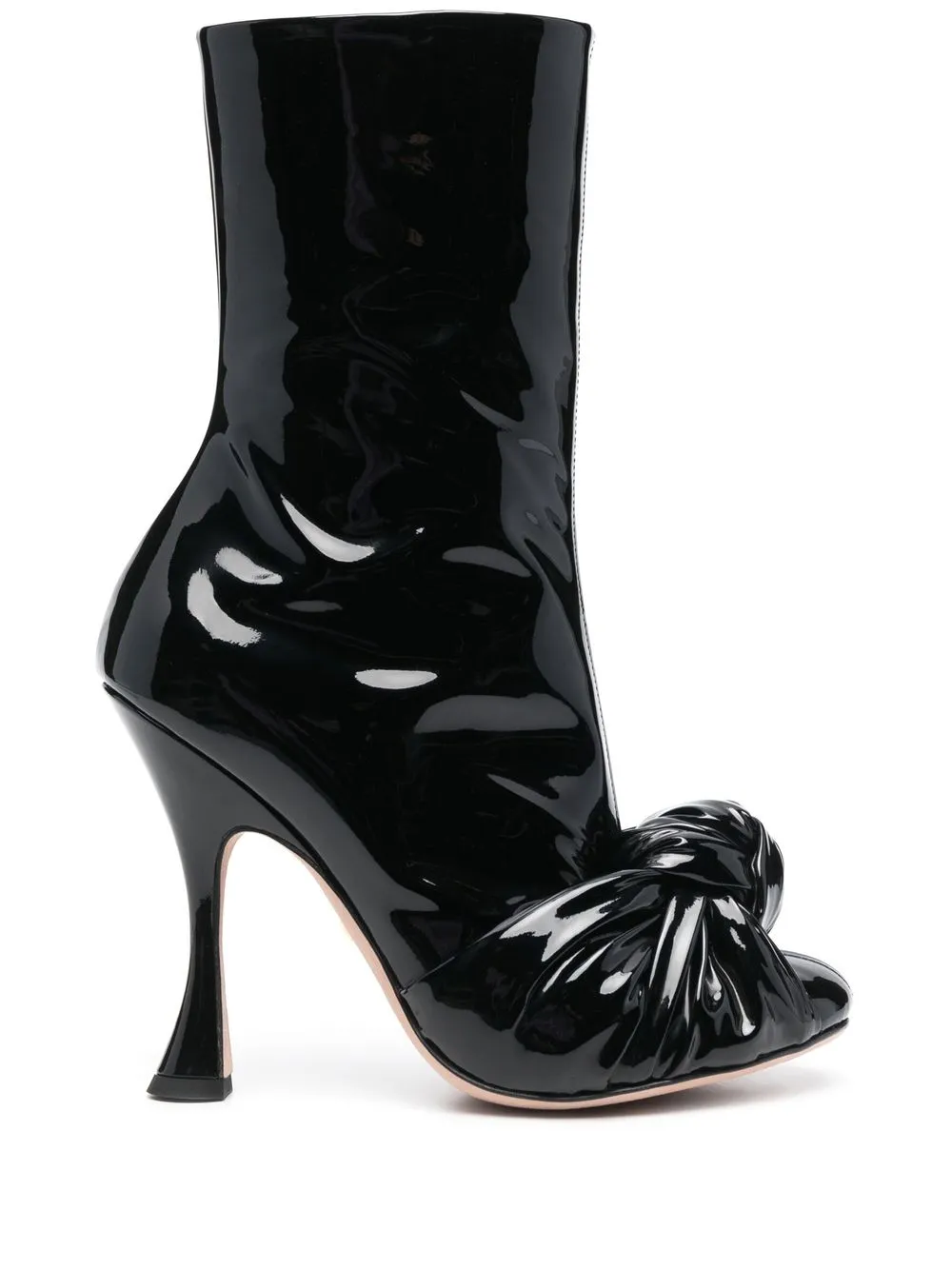 

Giambattista Valli Maxi Bow 115mm patent-leather boots - Black