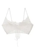 Kiki de Montparnasse beaded lace longline bra - White