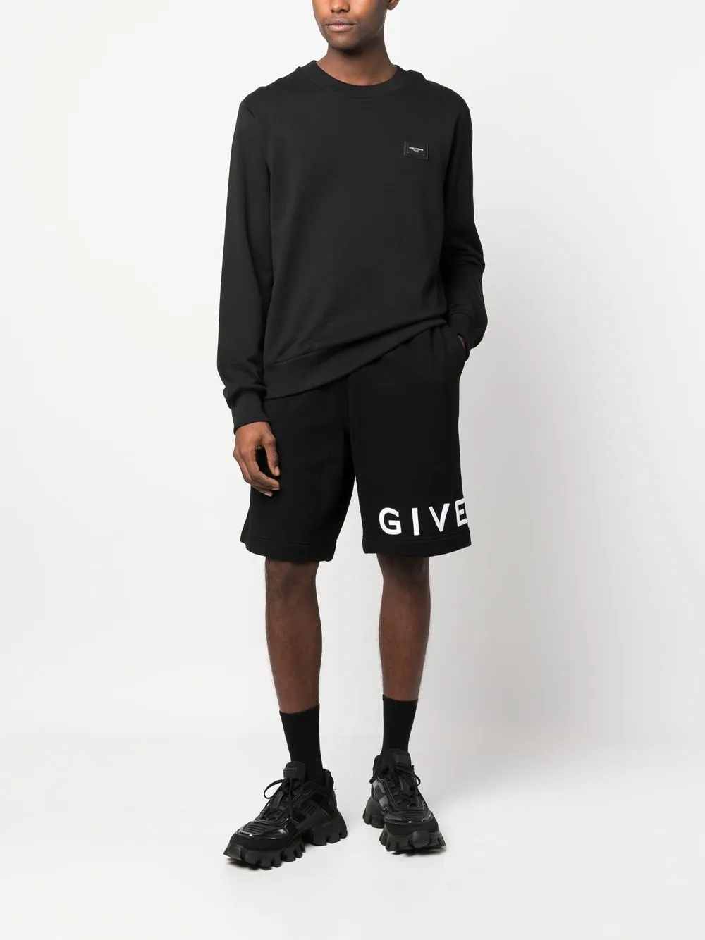 Givenchy Trainingsshorts met logoprint Zwart