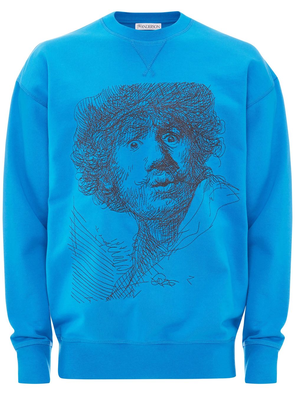 Shop Jw Anderson Rembrandt Embroidered Sweatshirt In Blue