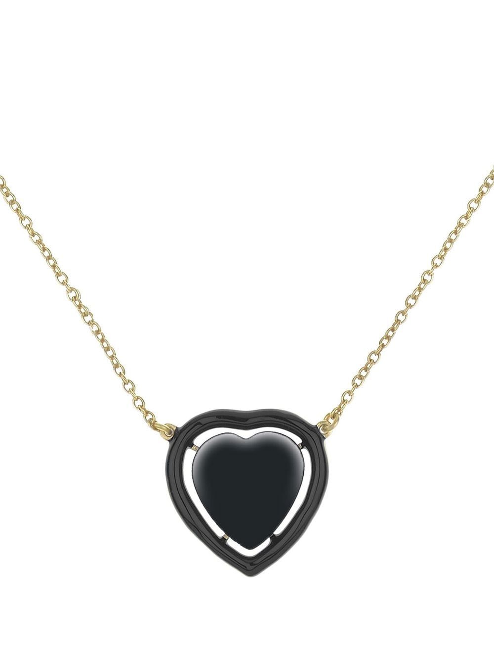 Cameo & Beyond Heart Enamel-pendant Necklace In Gold
