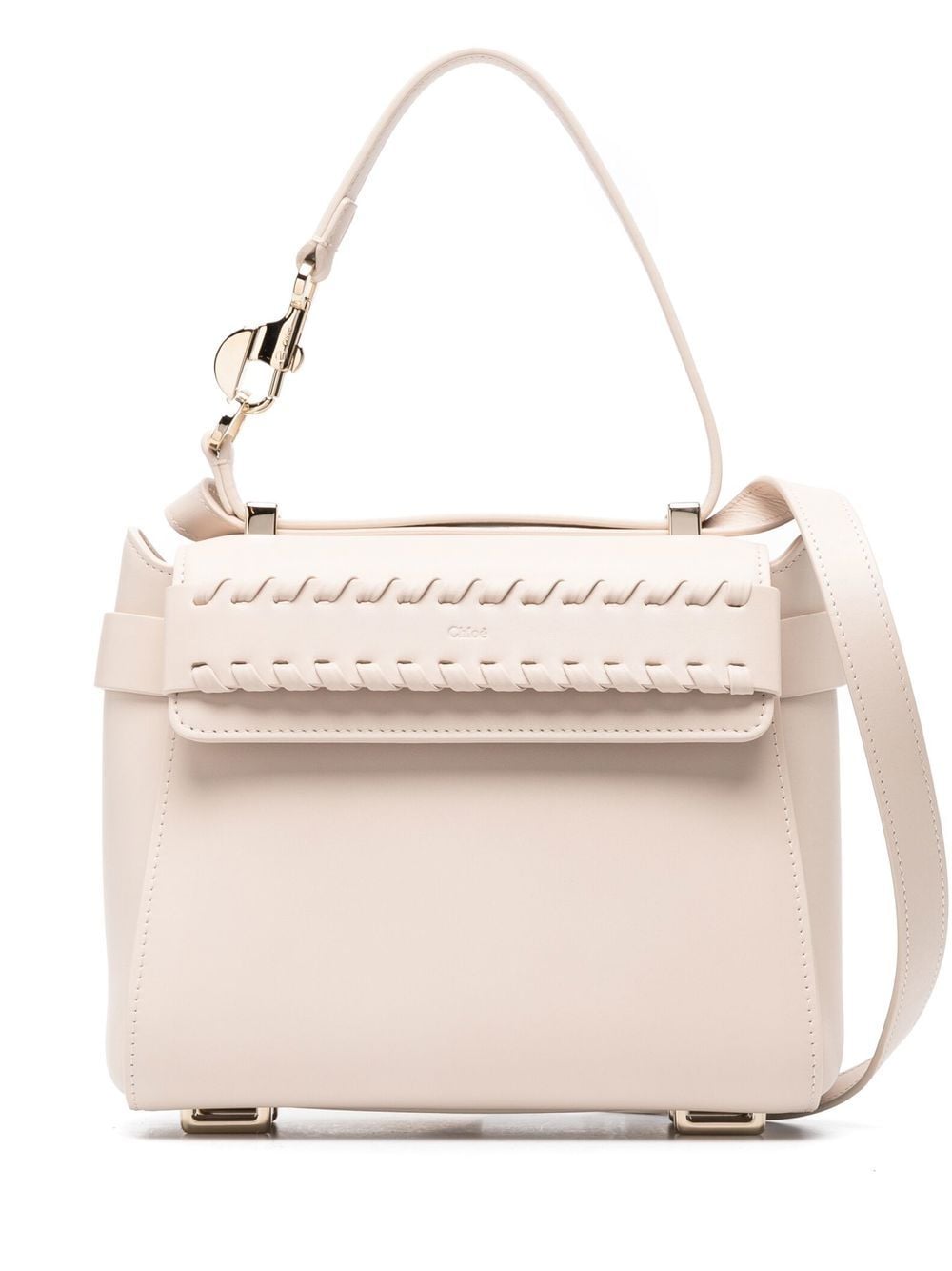 Chloé embossed-logo leather tote bag
