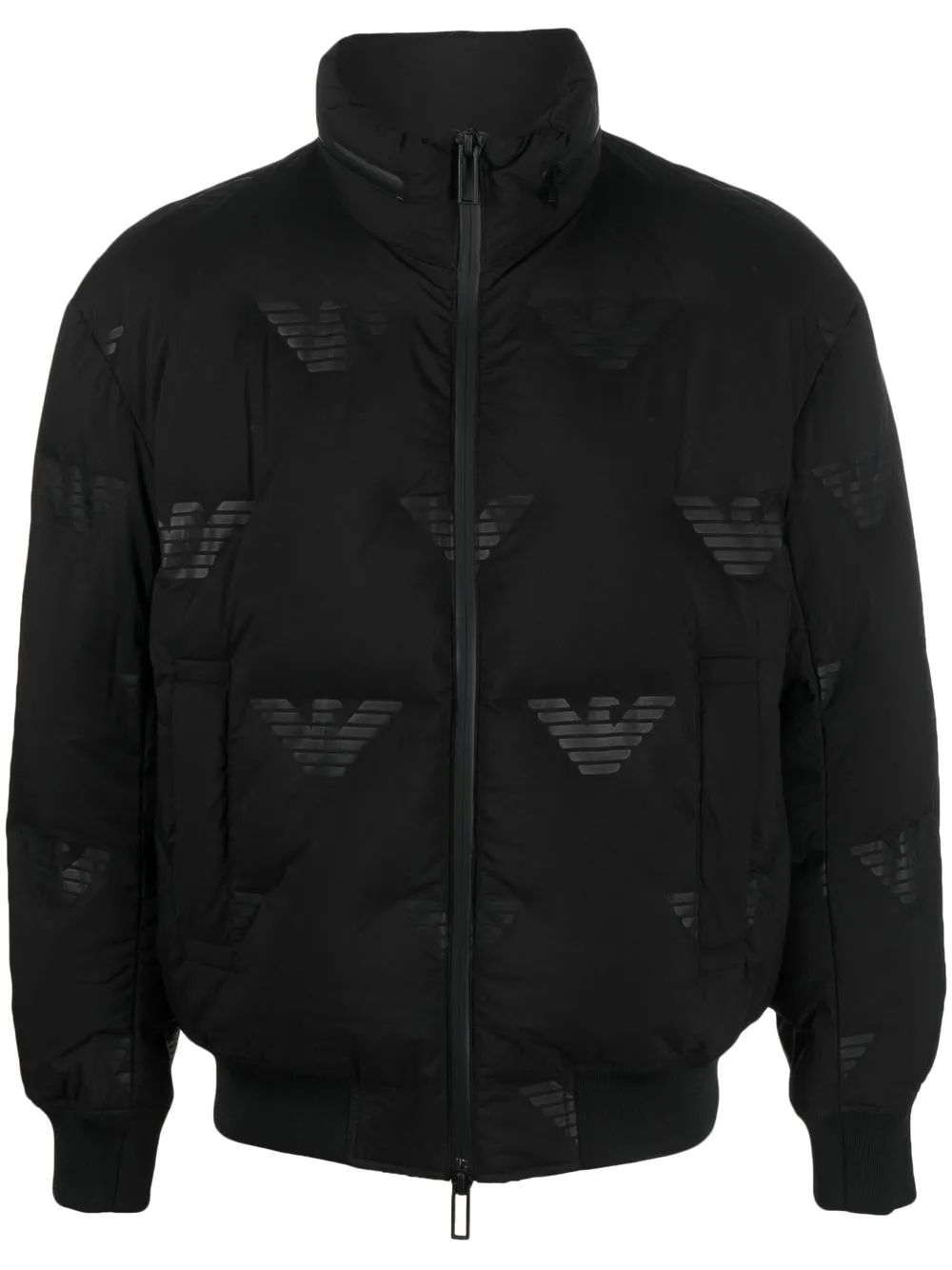 

Emporio Armani logo-print padded jacket - Black