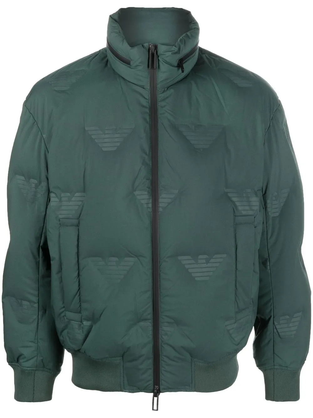 

Emporio Armani logo-print padded jacket - Green