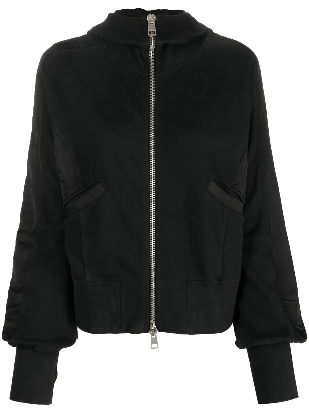 

Andrea Ya'aqov hybrid zip-up hoodie - Black