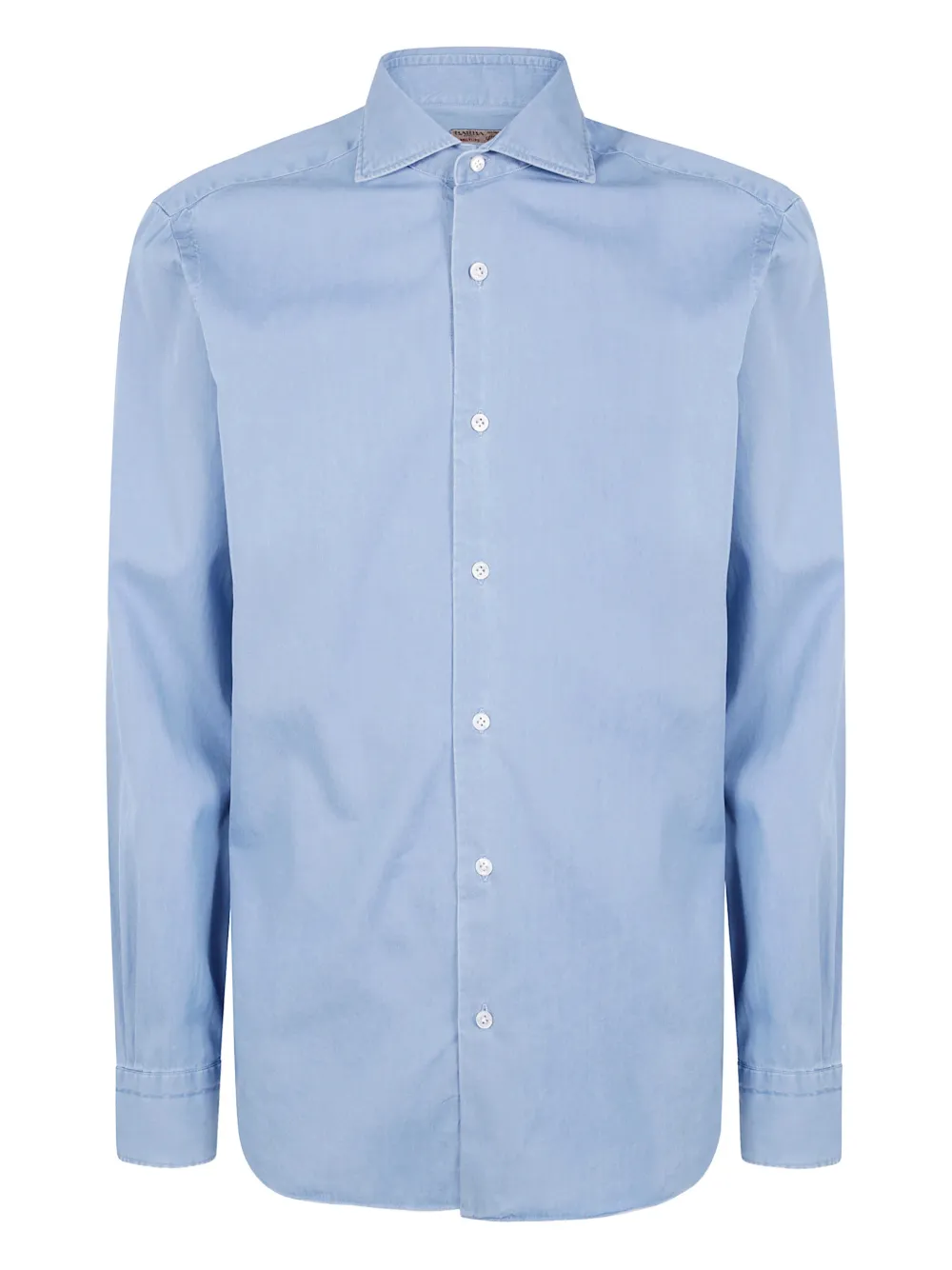 Barba spread-collar denim shirt | Blue | Image 1