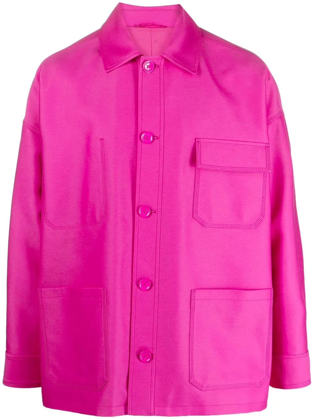 

Valentino tonal-stitch shirt jacket - Pink
