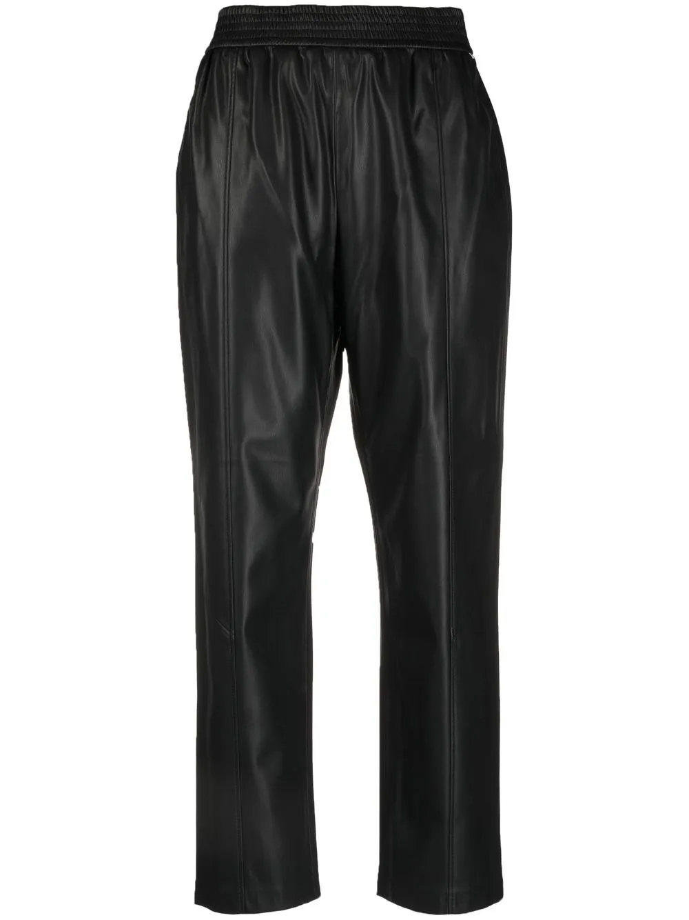 

BOSS elasticated faux-leather trousers - Black