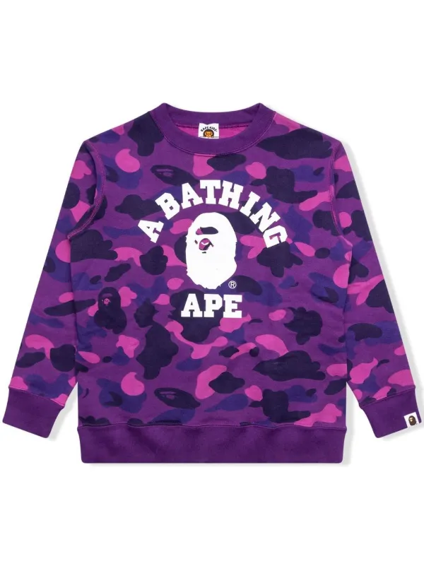 A BATHING APE® Color Camo College crew-neck Sweatshirt - Farfetch