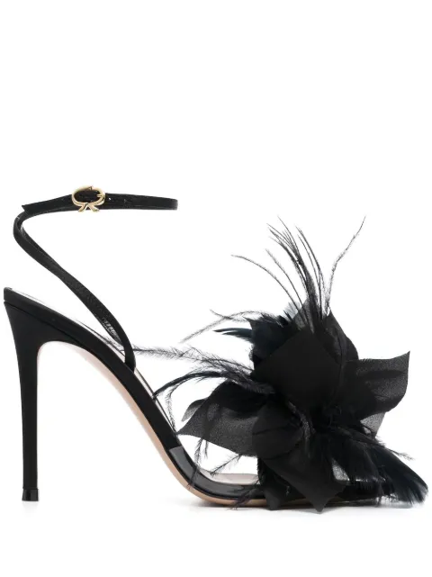 Gianvito Rossi Ynez 105mm feather-embellished sandals