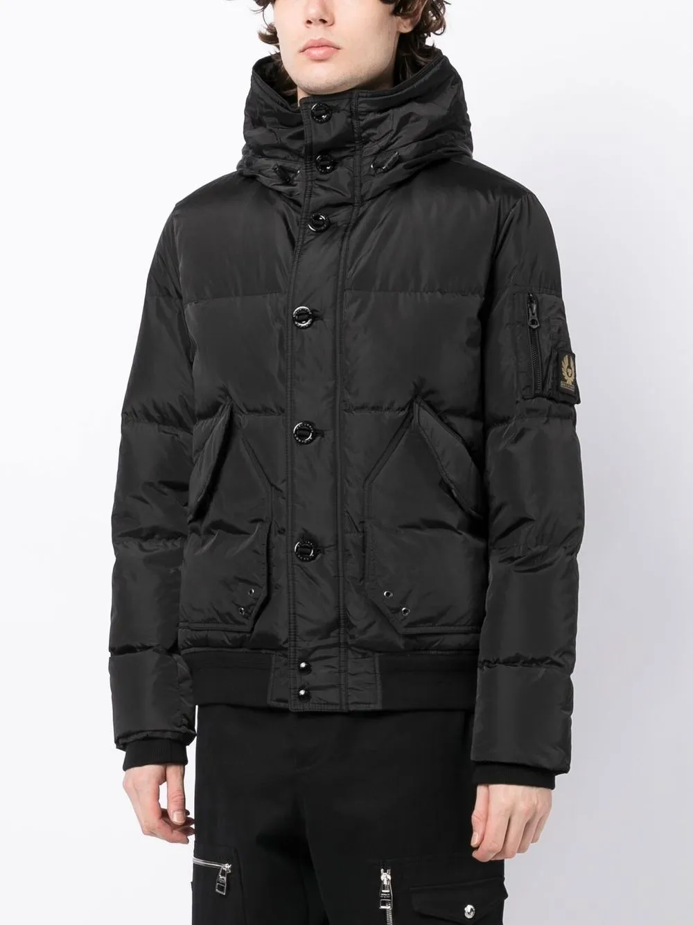 Belstaff Sonar Quilted Down Jacket In Black ModeSens