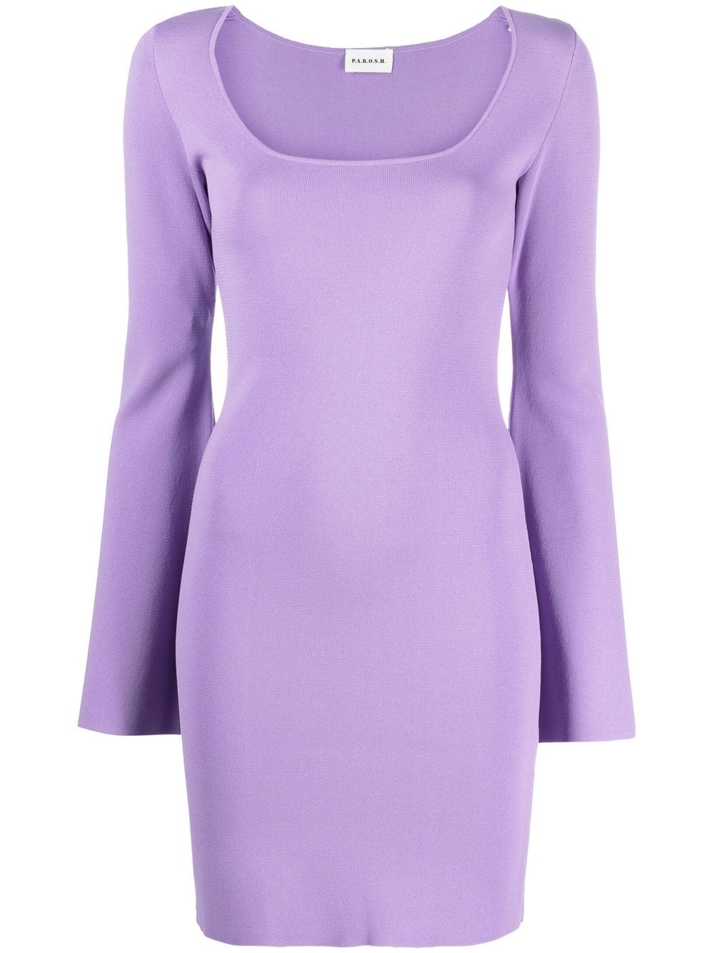 P.a.r.o.s.h Abito Bell-sleeve Mini Dress In Purple