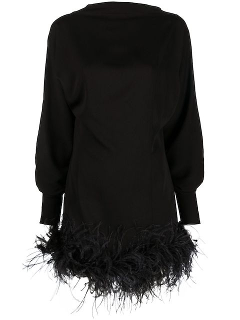 16Arlington Flora feather-trim minidress