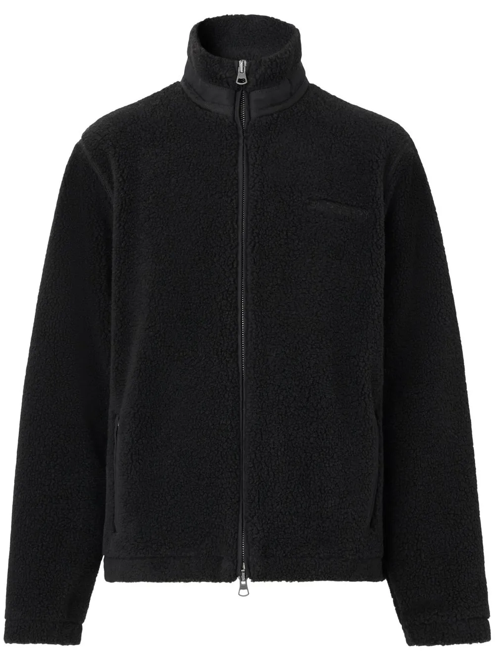 Burberry Oak Leaf Crest embroidered fleece jacket – Black