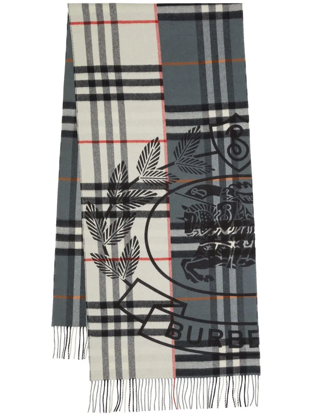 

Burberry mascada Montage en jacquard - Gris