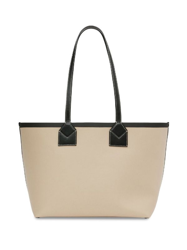 BURBERRY: London bag in canvas - Beige