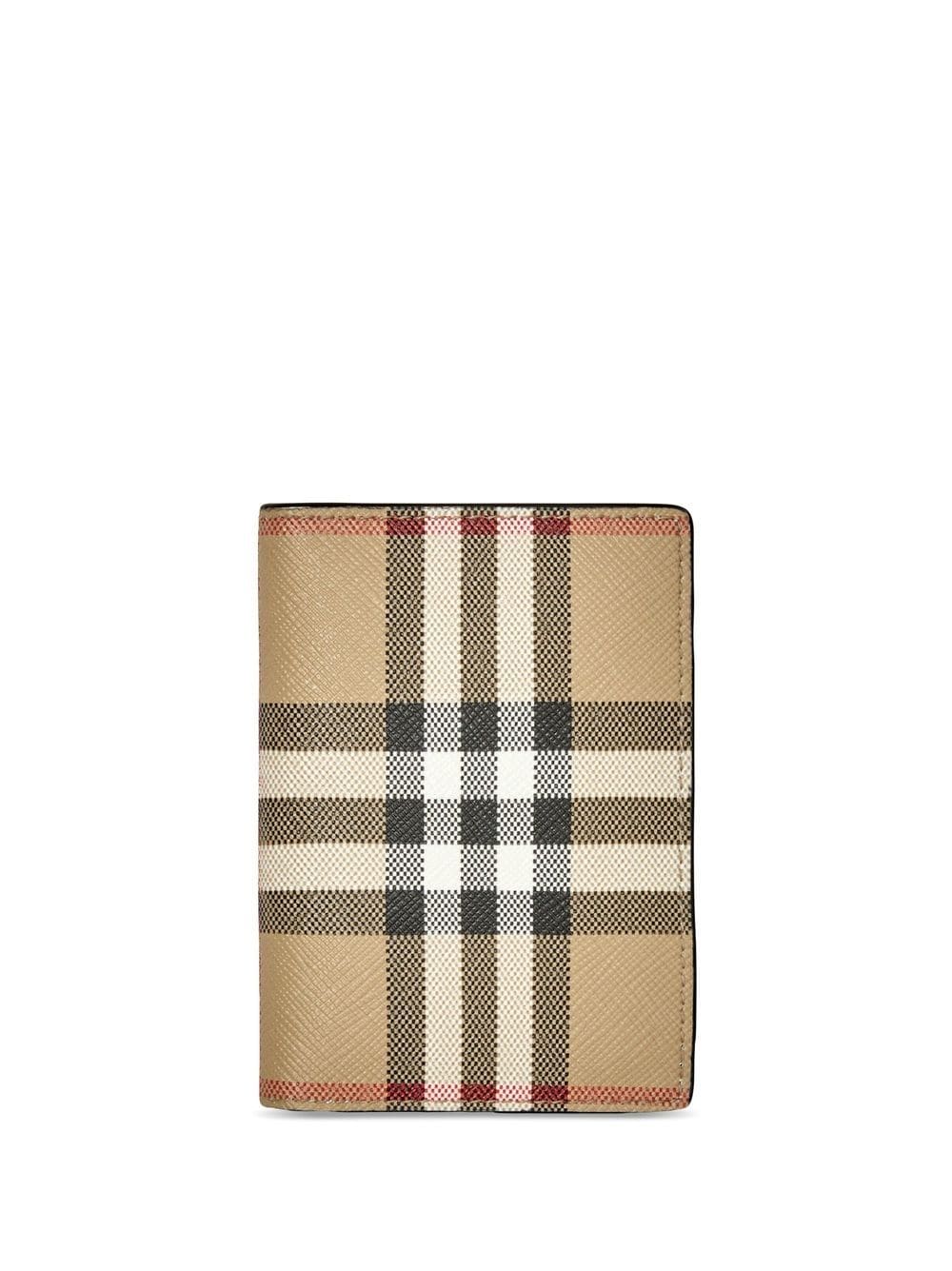 BURBERRY VINTAGE-CHECK LEATHER CARD HOLDER