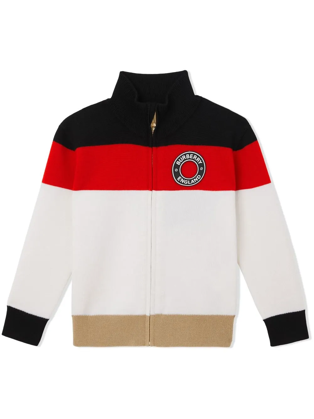 

Burberry Kids logo-appliqué knit jacket - White