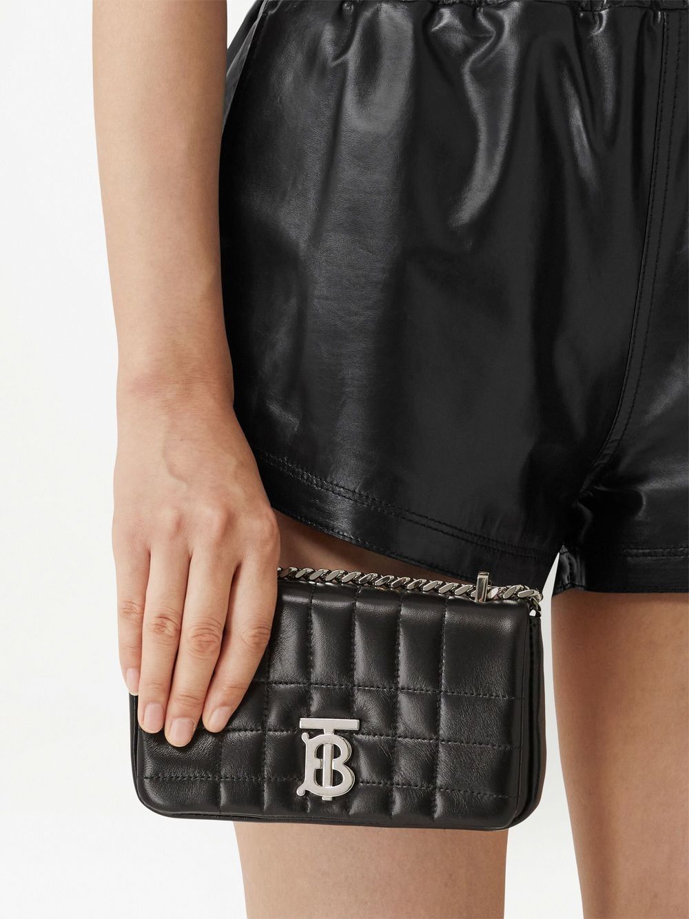 Burberry Quilted Lambskin Lola Bum Bag in Black