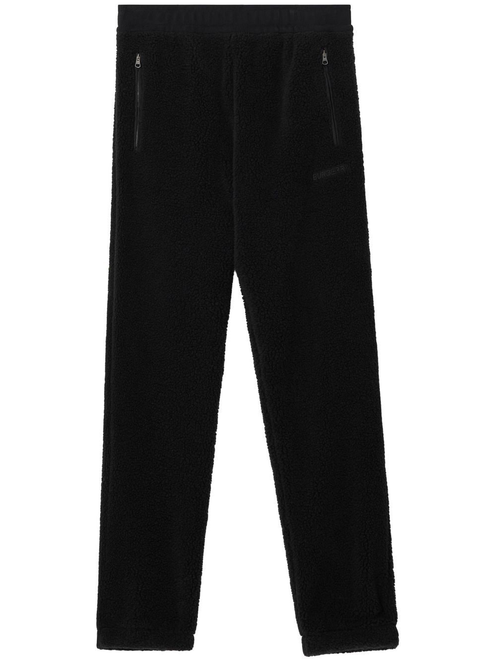 

Burberry embroidered-logo fleece track pants - Black