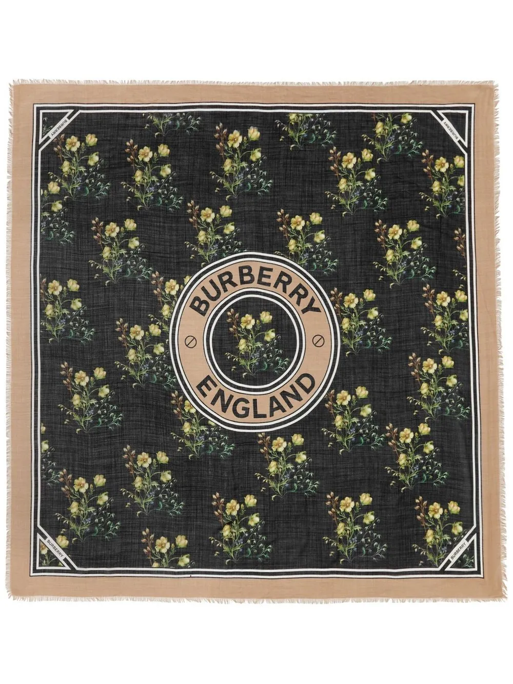 

Burberry mascada con estampado Montage - Negro