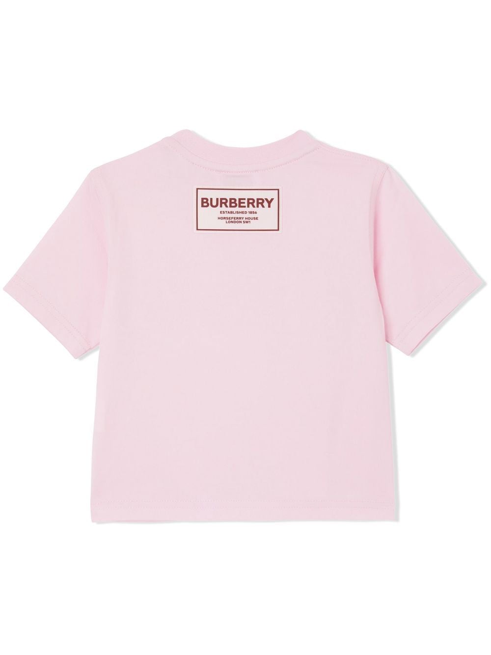 Shop Burberry Thomas Bear-embroidered Cotton T-shirt In Pink