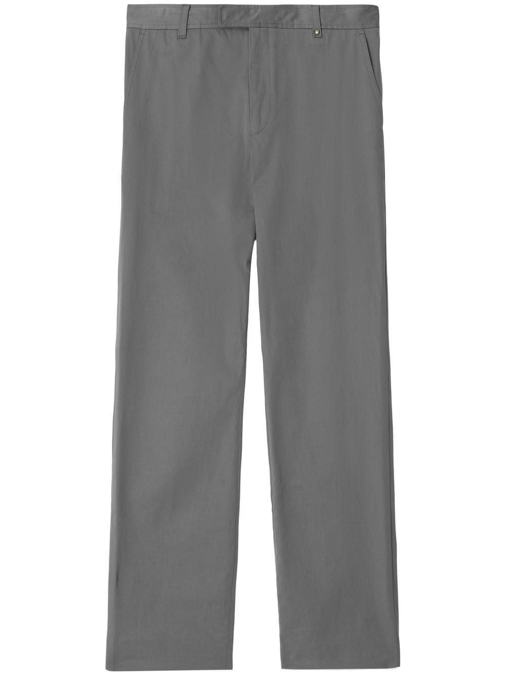 burberry pantalon chino en serge à motif monogrammé - gris