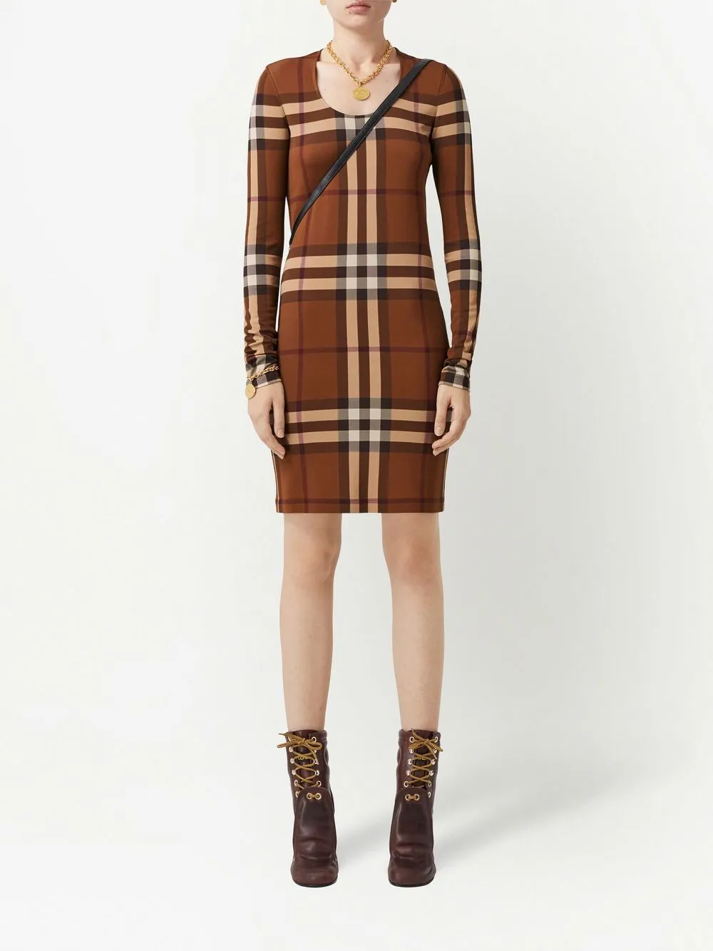 Burberry Jersey jurk - Bruin