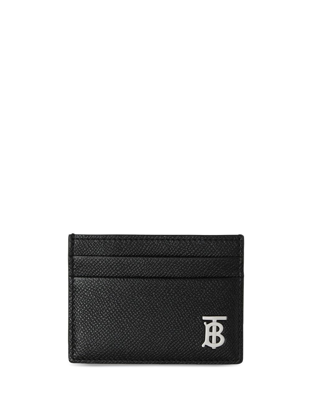 Shop Burberry Monogram-motif Grainy-leather Card Case In Black