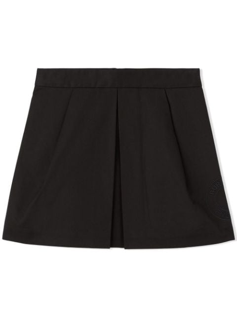 Burberry Kids logo-embroidered cotton twill skirt