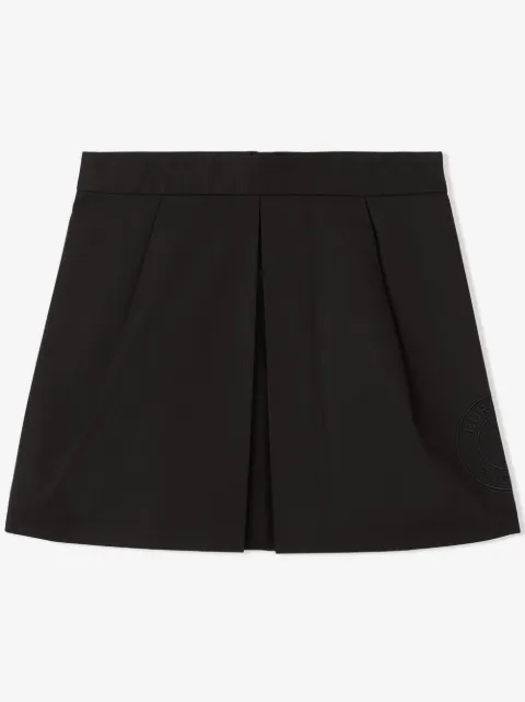 Burberry Kids logo-embroidered cotton twill skirt