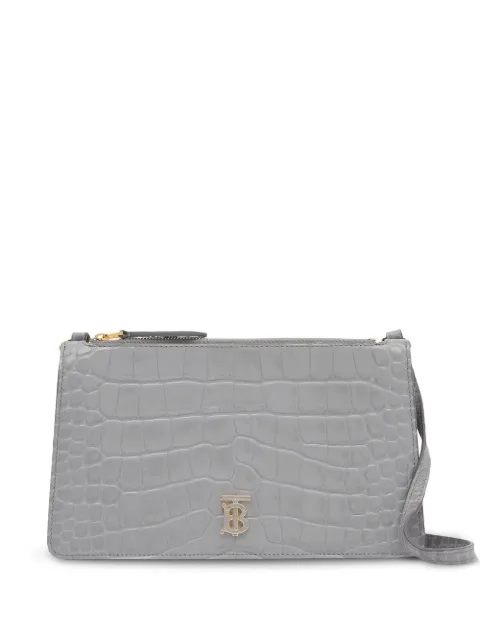 Burberry crocodile-effect TB-plaque shoulder bag