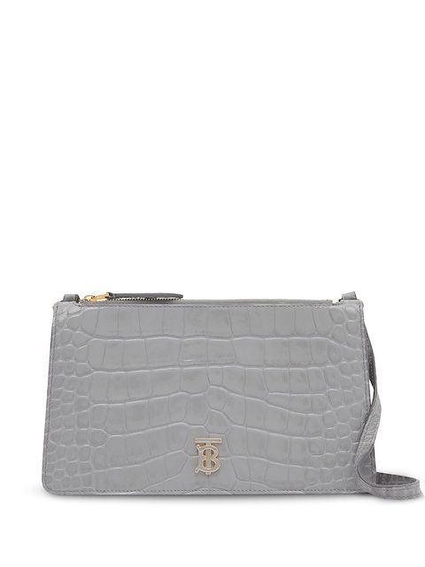 Burberry crocodile-effect TB-plaque shoulder bag