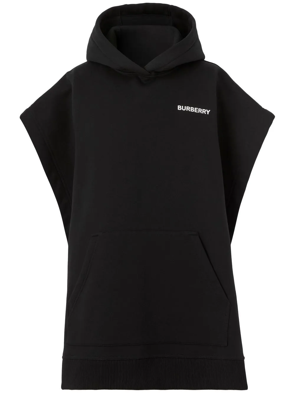 Burberry poncho con capucha y estampado Coordinates - Negro