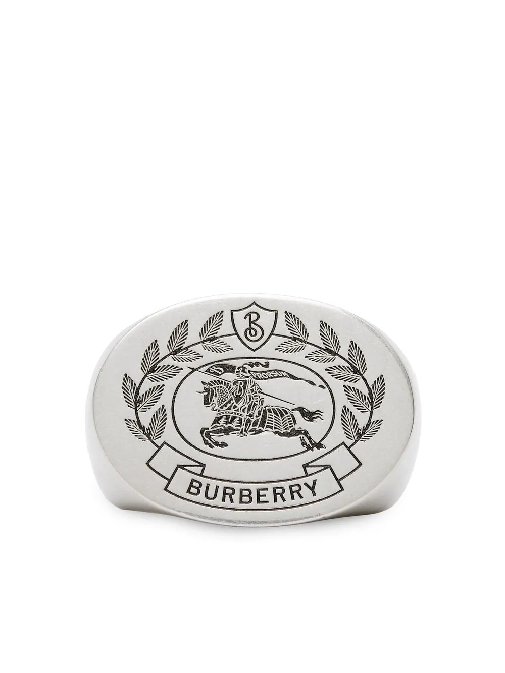 

Burberry logo-engraved Palladium-plated Signet ring - Silver