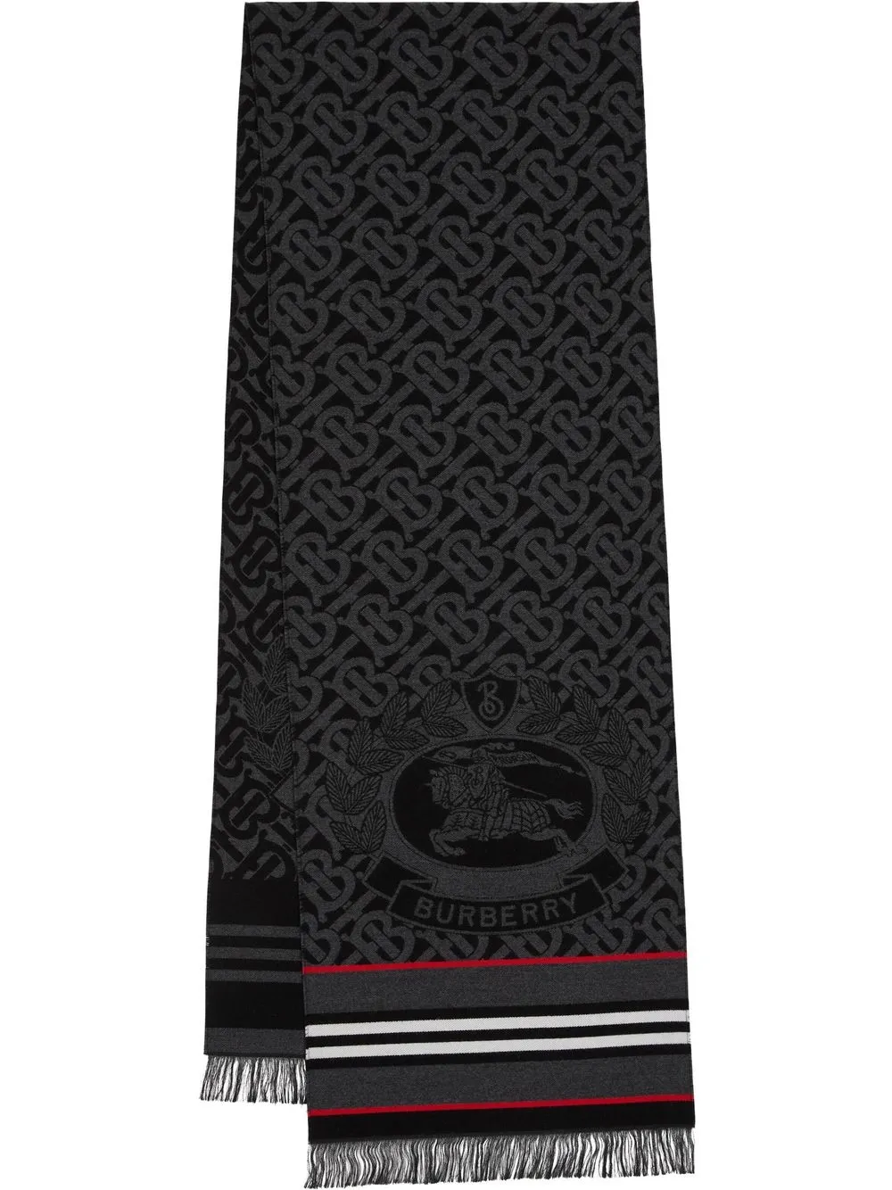

Burberry Montage jacquard silk-blend scarf - Grey