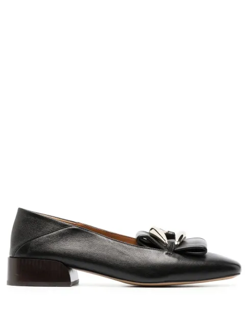 Chloé logo buckle leather loafers