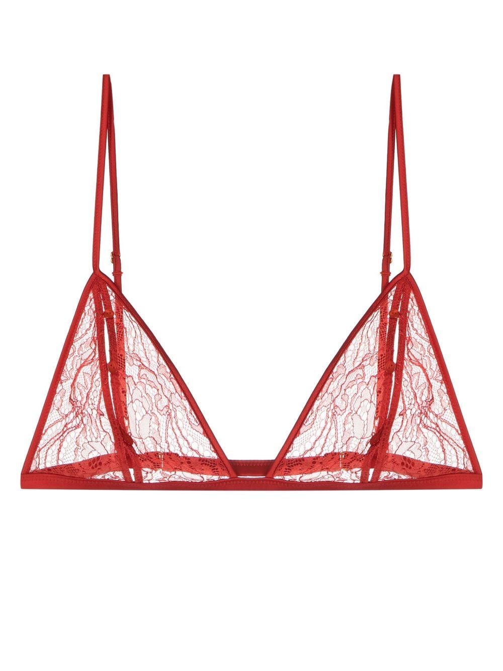 Kiki de Montparnasse buttoned lace soft bra - Red